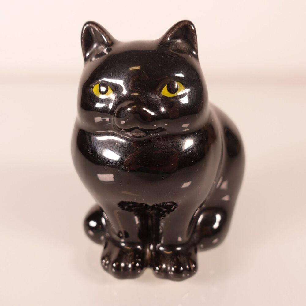 Vtg The Harvey Knox Kingdom House of Global Arts Black Cat w/ Yellow Eyes Japan